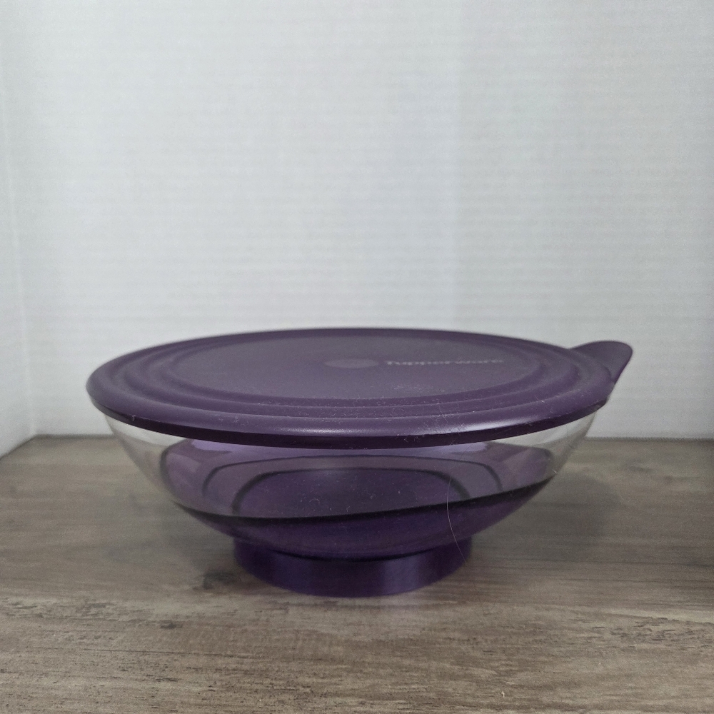 NWT Tupperware Sheerly Elegant Serving Bowl Purple with Lid 4817A and 4818A 1.5L